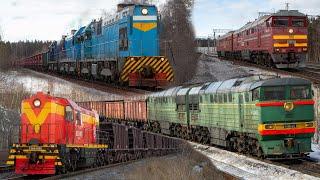 Russian Railways: brutal diesel locomotives in the industrial city of Lipetsk