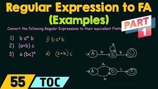 Conversion of Regular Expression to Finite Automata - Examples (Part 1)