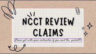 NCCT Prep - Claims - 02.14.23