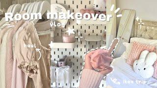 Aesthetic pinterest inspired room makeover  ikea trip, haul, pegboard decorating