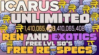 UNLIMITED Exotics / Ren / Re-specs / Level 60's & More in Icarus! Replace Your Lost Icarus Character