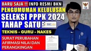 BARU SAJA INFO RESMI BKN SOAL PENGUMUMAN KELULUSAN PPPK 2024 - PERUBAHAN AFIRMASI DAN PERANGKINGAN