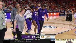  Aneesah Morrow INJURED, Flau'jae helps her off | LSU Tigers vs Texas Longhorns, SEC Tournament