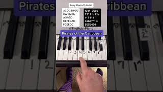 Pirates of the Caribbean Piano Easy Tutorial With Letter Notes #shorts #piano