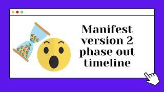 Manifest Version 2 phase out timeline! How long do you have to transition to Manifest version 3?