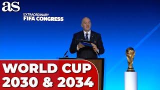 FIFA WORLD CUP: FIFA announces WORLD CUP 2030 and 2034 hosts at Extraordinary Congress 2024