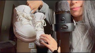 ASMR sister's shoe collection  (whispering & tapping & scratching)