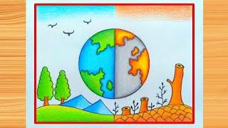 How to Draw Save Tree Save Earth /Environment Day Drawing /World Earth Day Drawing /Save Environment