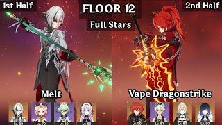 Arlecchino Melt + Diluc Vape Dragonstrike | 5.3 Spiral Abyss Floor 12 9 Stars | Genshin Impact