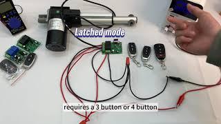 How to use 2CH RF remote switch linear actuator controller forward reverse rotation momentary KR2402