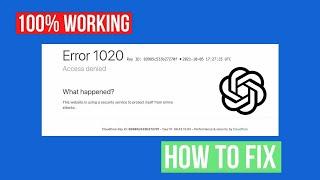 How to Fix Chatgpt Error Code 1020 | CHATGPT ACCESS DENIED ERROR CODE 1020 FIX