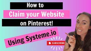 HOW TO CLAIM A WEBSITE ON PINTEREST - Using Systeme.io