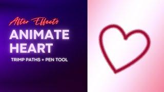 How to create animated heart by using trim paths and pen tool in After Effects