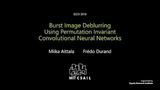 Burst Image Deblurring Using Permutation Invariant Convolutional Neural Networks