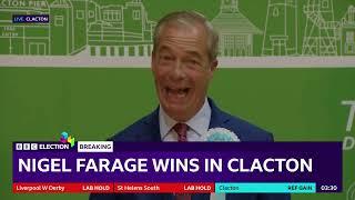 GE2024 results: Nigel Farage becomes MP for Clacton (05July24)