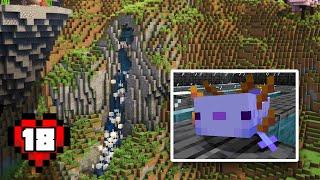 I Bred the RARE Blue Axolotl & Built a Custom Waterfall in Hardcore Minecraft (#18)