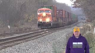 CSXT Engine 7575 Leads Freight Train! BNSF Engine On Fast NS 28B Train! Big Tanker Trains +Much More