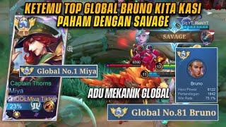 MENGERIKAN! ADU MEKANIK LAWAN TOP GLOBAL BRUNO! MATCH PERTARUHAN MMR! | TOP GLOBAL MIYA - MLBB