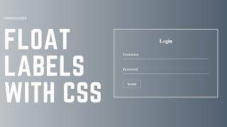 Float Labels with CSS