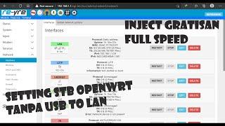 Setting STB OpenWrt tanpa USB to LAN + Inject Akun Gratisan FULL SPEED via XDERM