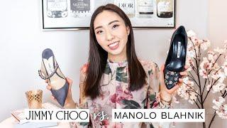 MANOLO BLAHNIK HANGISI vs JIMMY CHOO BING | Comparing Two Very Popular Jeweled Designer Shoes