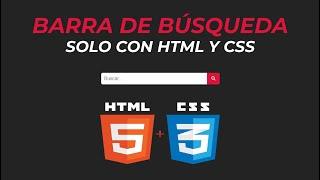 Barra de búsqueda solo con HTML y CSS | Search input HTML & CSS only