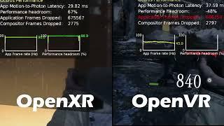 OpenXR vs OpenVR comparison (RE8)