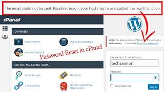  WordPress Reset password in Cpanel  || The email could not be sent Possible reason: your host