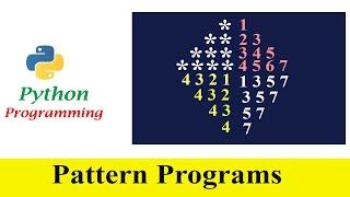 Python Pattern Program - Printing stars and Numbers in Diamond Shape | Right Triangle Shape