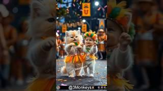 Cute Kitten and baby Dance  #cute #Kitten #baby #trend  #kitty #funny #ai #imagetovideo #aicreator