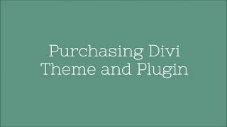 Purchasing Divi Theme and Plugin