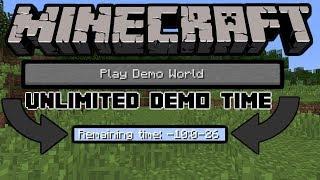 How To Get an Unlimited Time on The Minecraft Demo!