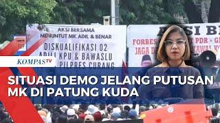 Situasi Demo di Patung Kuda Jelang Putusan Sengketa Pilpres MK