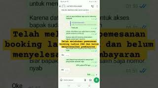 Telah melakukan pemesanan booking ladies PSK dan belum menyelesaikan pembayaran