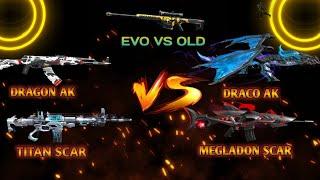 Old Skins Vs Evo Skins, Who Will Win ( Dragon ak and Titan scar Vs Draco ak and Megladon scar)