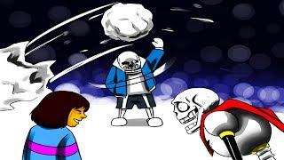 Sans, Papyrus & Frisk's Snowball Fight Goes Wrong... (Undertale Comic & Animation Dubs)