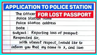 How to Write An Application to Police Station For Lost Passport ||  #passport #fir