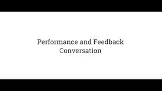 Performance and Feedback Conversation