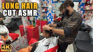 ASMR Long & Thick Indian Haircut By Indian Barber