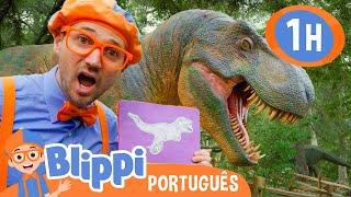 Blippi Visita um Museu de Dinossauros! | 1 HORA DO BLIPPI! | Blippi em Português | Vídeos Educativos