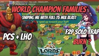 Lords Mobile - PCs and LH0 coming for my F2P Solo Trap - Sniping me with full T5 mix Blast Incoming