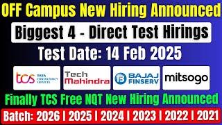 Finally TCS Free NQT Hiring | Test Date 14 Feb | Tech Mahindra Urgent Hiring | Mitsogo Direct Hiring