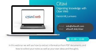 Organizing knowledge with Citavi Web (Alfasoft Online Demo Days 2022)