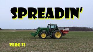 Spreading Fertilizer with a Kverneland Exacta-TL GEOspread | Vlog71