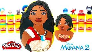 Huevos Sorpresa de Moana y su Hermana Simea de Moana 2 en Español de Plastilina Play Doh