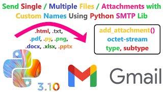 Send Single Or Multiple Files | Attachments in Email With Custom Name Using Python SMTP