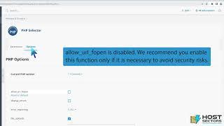 How to Enable or Disable PHP's allow url fopen using CloudLinux Selector in Plesk   HostSectors