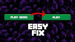 HOW TO FIX play DEMO in Minecraft | Easy 100% FIX 