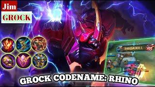 GROCK PERFECT TANK | GROCK GANKING AND DAMAGES | GROCK TOP GLOBAL BUILD - MLBN