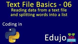 Text File Basics - 06: Reading data from text file and splitting words into list